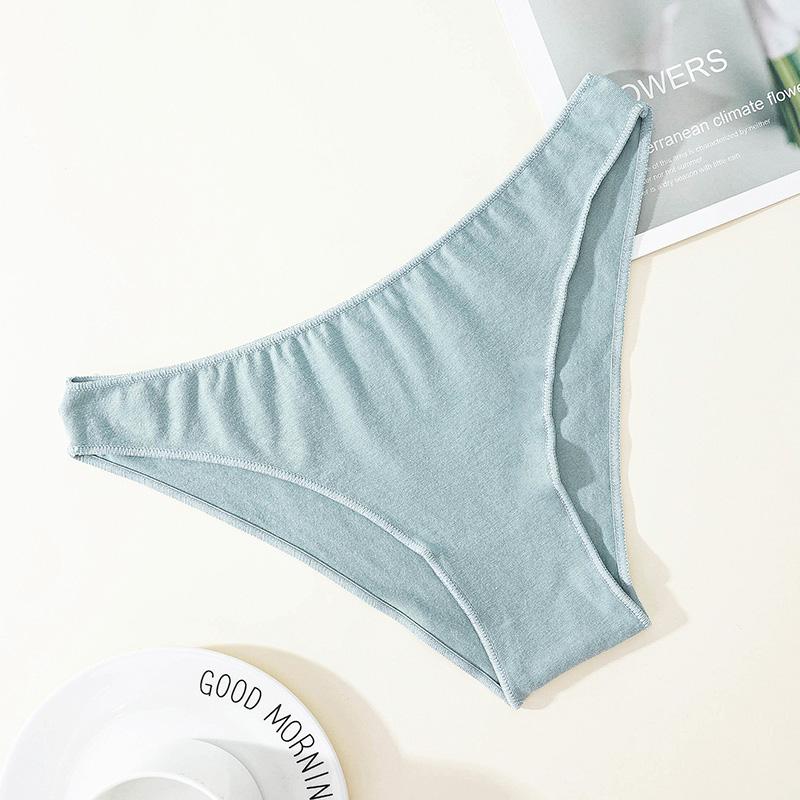 Damen-Bikini-Unterwäsche aus reiner Baumwolle, niedrige Taille, nahtloser Slip, bequeme, atmungsaktive Unterwäsche M grün