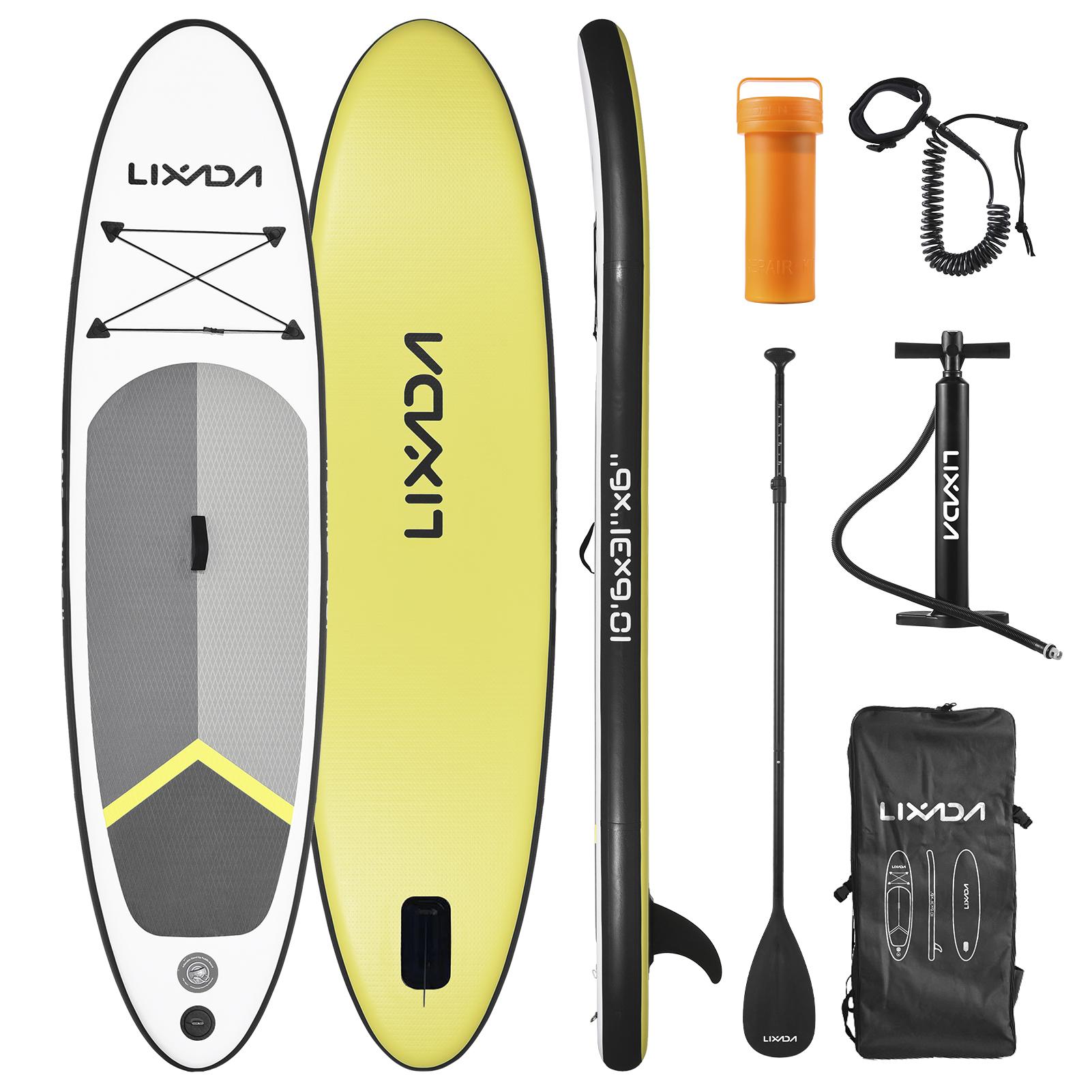 Aufblasbare Paddle Board Stand Up für Erwachsene 6 Zoll Dick SUP Paddleboard Wasser Sport Surf Set mit schwarz