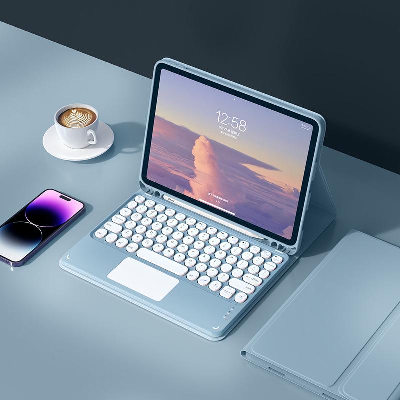 Xiaomi Tablet Hülle mit Bluetooth-Tastatur & Stifthalter - Kompatibel mit 5/6/7 Pro Xiaomi Tablet 5/5Pro 11 inch