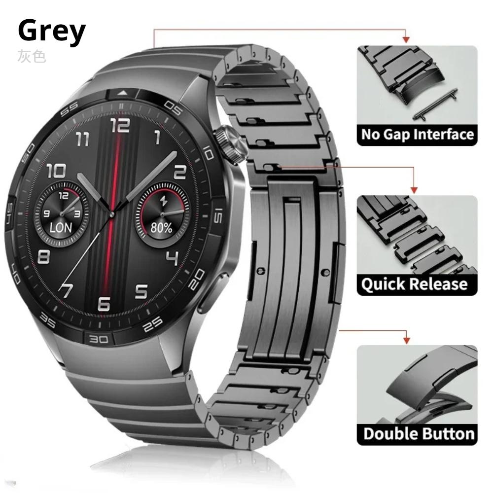 1:1 Keine Lücken Luxus Titanarmband für Huawei Watch GT6 Pro 46mm Metallarmband für Huawei Watch GT 6 46mm Spezialisiertes Schnellverschluss-Uhrenarmband HUAWEI WATCH GT6 46mm grau