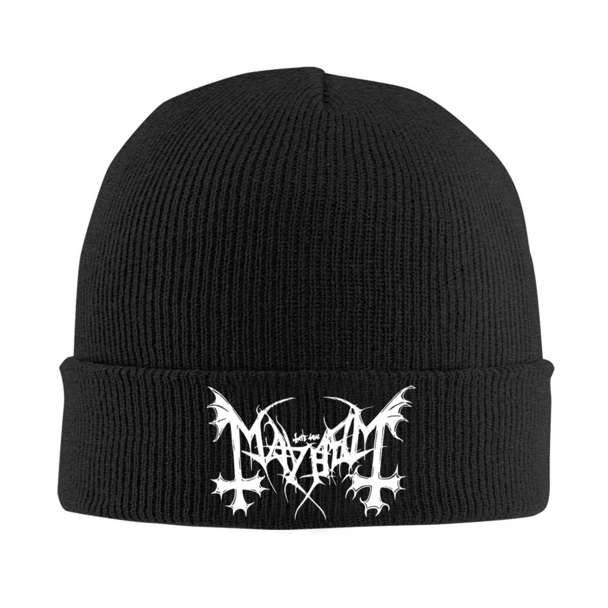 Mayhem Black Metal Band Strickmütze Beanie Herbst Wintermütze Warme Farbige Mützen für Unisex Damen Geschenke One Size