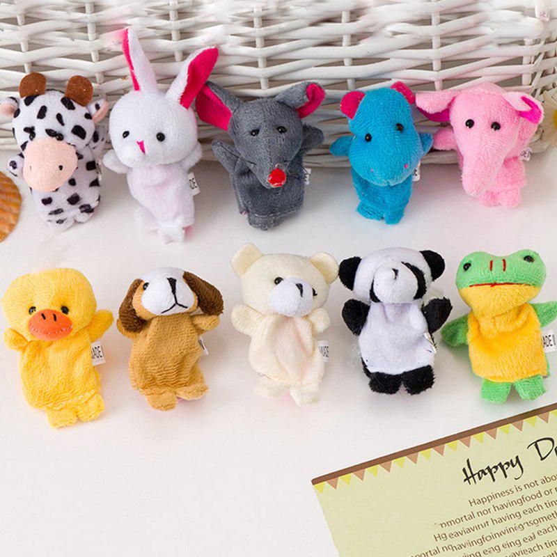 10 Teile/los Cartoon Tier Samt Finger Puppe Kinder Spielzeug nette Kinder Puppe Plüsch Weichen Spielzeug Geschenk 10 pcs/set