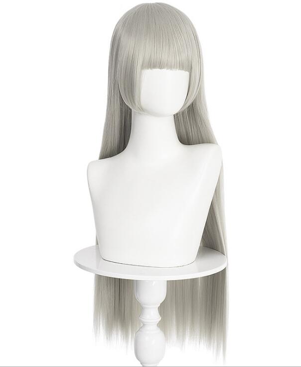 80 cm Kakegurui Compulsive Gambler Momobami Ririka glatte Perücke Cosplay-Kostüm hitzebeständiges Kunsthaar Damen Cosplay-Perücken One Size silber