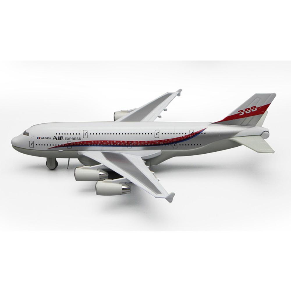 Flugzeug A380-Spielzeug „Bump and Go Airlines“, Modellflugzeug-Spielzeug aus Druckgussmetall mit Lichtern und Geräuschen, 4D-Anatomieansicht, Flugzeug für Kinder im Alter von 3–12 Jahren, Geschenk Size:22*19*17cm weiß