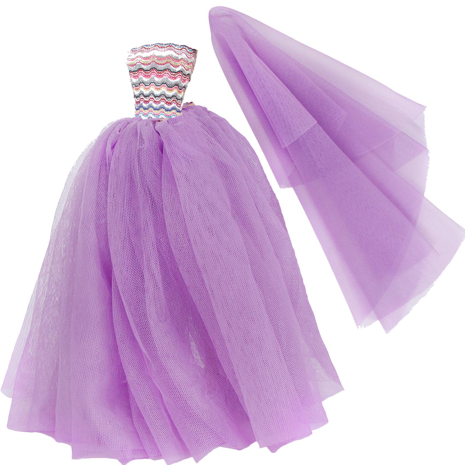 Bunte Ballkleider, Partykleider für Barbie-Puppen-Kleidung, Hochzeits-Braut-Outfits(KEINE PUPPEN) violett
