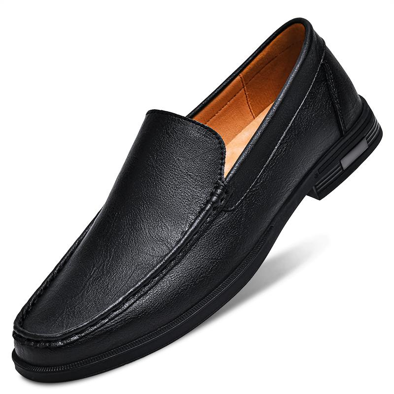 Klassische atmungsaktive Oxford-Schuhe für Männer, flache Schuhe, echtes Leder, Mokassins, Herren-Business-Schuhe 38 schwarz