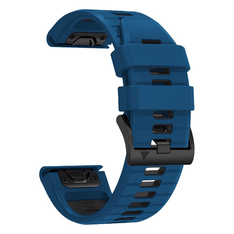 Schnellverschluss-Silikonarmband für Garmin Fenix 7 7X Pro Quatix 7 Pro Smart Watch Band für Garmin EPIX Pro Gen2 Enduro 26mm (Fenix 7X) schwarz/blau