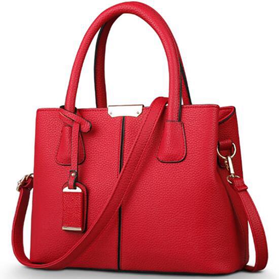 Yogodlns Damen-Handtaschen aus Leder, quadratische Schultertasche, Umhängetasche 29.5cm*21.5cm*13cm wein rot