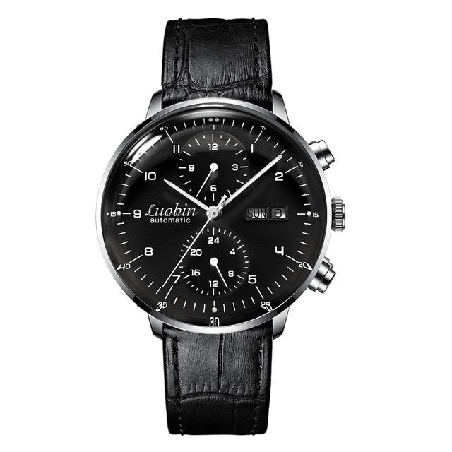 Luobin Automatische Mechanische Uhr Männer Top Luxus Marke Kleid Uhren 42mm Edelstahl Kalender Leuchtende Armbanduhr Herren