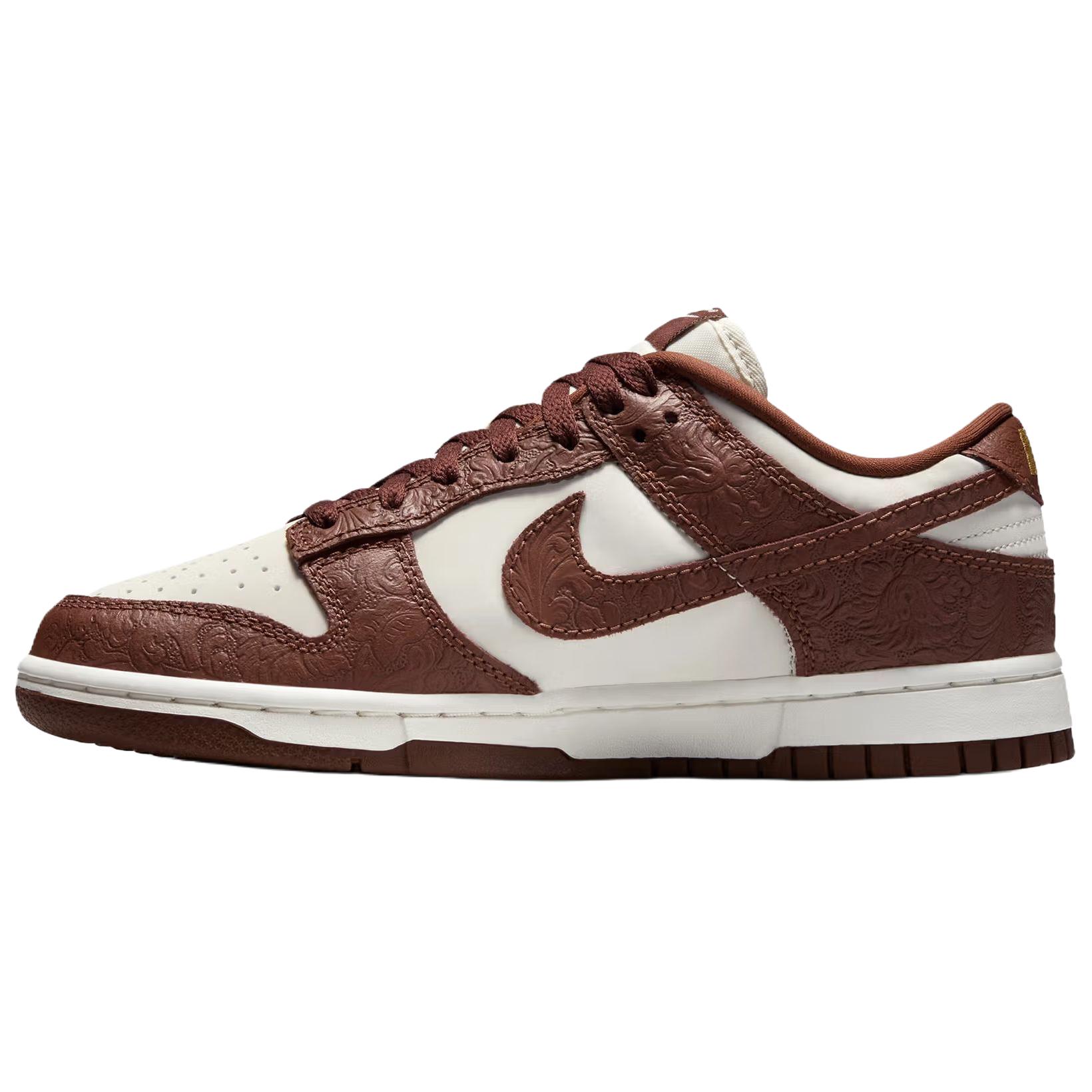 Nike Dunk Geprägtes Barock Bequeme Passform Low-Top Sneakers Unisex-Sneakers Weiß Braun IF3944-100 37.5