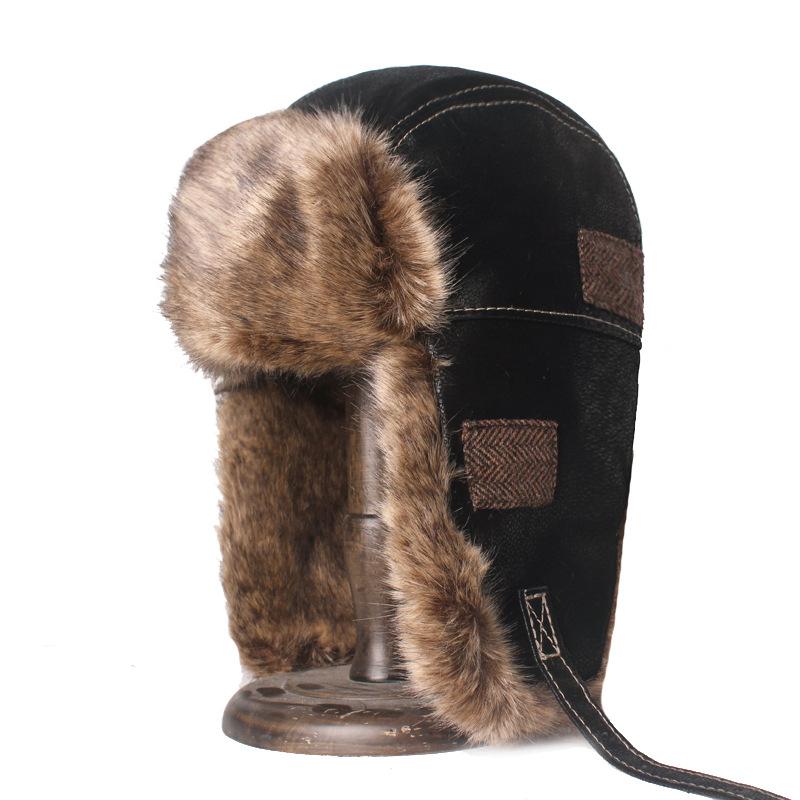 Thunderbolt Mütze Herren und Damen Winter Gepolstert Verdickt Ohrenschutz Mütze Radfahren Outdoor Ski Ins Warm Kalt Baumwollmütze L(56cm)