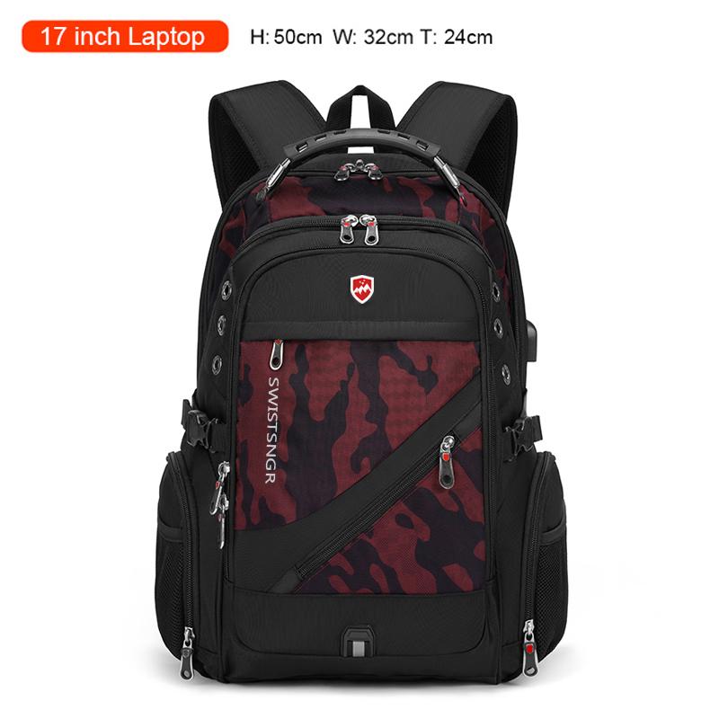 Neuer wasserdichter Herren-Rucksack passend für 17-Zoll-Laptop USB-Lade-Rucksack Damen Oxford Reise Herren-Tasche Vintage Schultasche Mochila