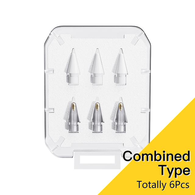 Essager 6-teiliges Bleistiftspitzen-Set für Apple Pencil 1. und 2. Generation, Spitze für Apple Pencil, Ersatzspitze für Apple Pencil 2 3 W x 3 T