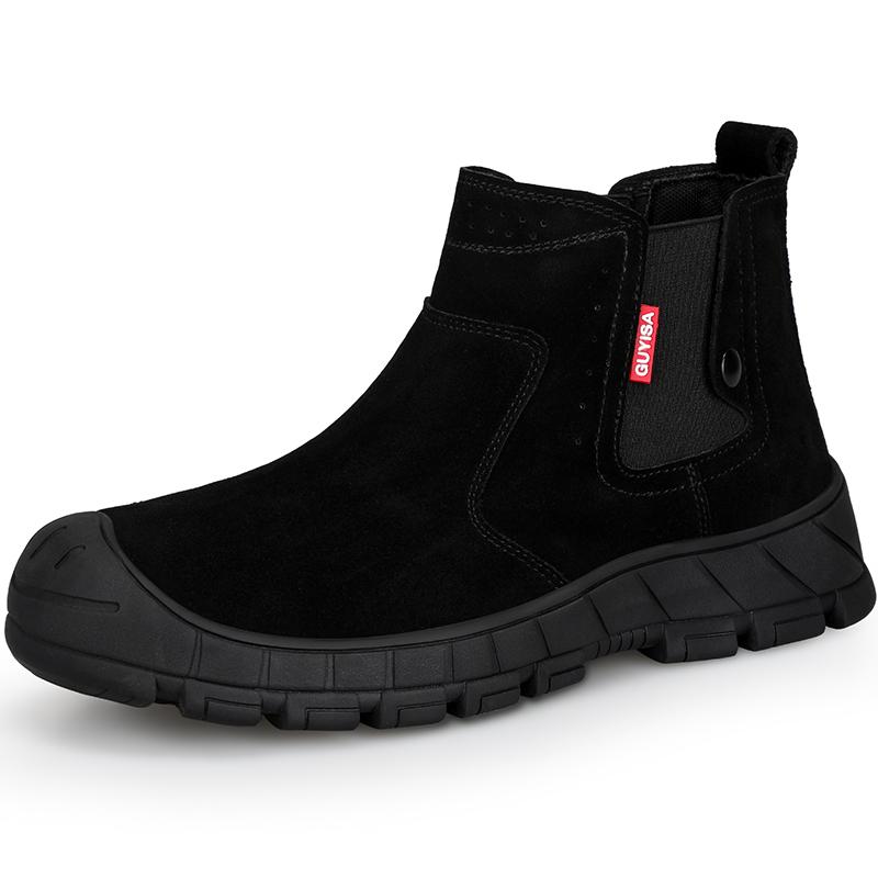 Sicherheitsschuhe für Schweißer aus Wildleder für Herren, Arbeitsschuhe mit Stahlkappe, Turnschuhe für Herren, Anti-Smash- und Rutschfeste Arbeitsstiefel für Herren, Sicherheitsschuhe 41