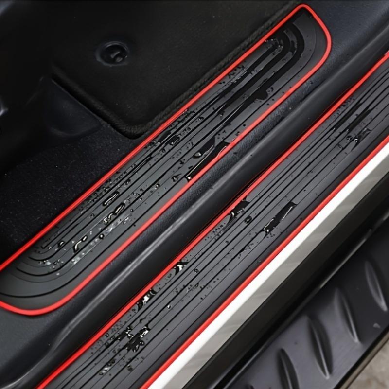 4 STÜCK Gummi Türschwellen - Langlebige, Kratz- und Staubabweisende Auto- und SUV-Fußmatten, Kratzschutz und Kratzschutz Universell, Innenschutz 4PCS schwarz