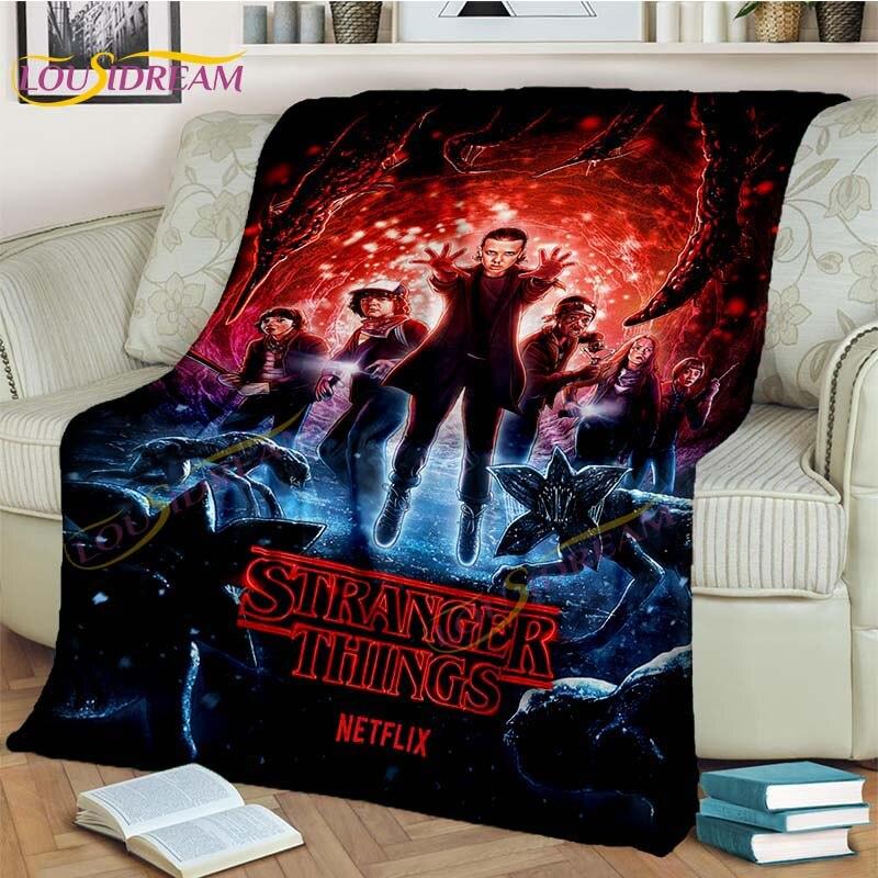 Stranger Things-Decke, Demodogs, Cartoon-Flanelldecke, Horrordecke für Wohnzimmer, Sofa, Bett, Kinder, Geschenk, Heimdekoration 75x90cm