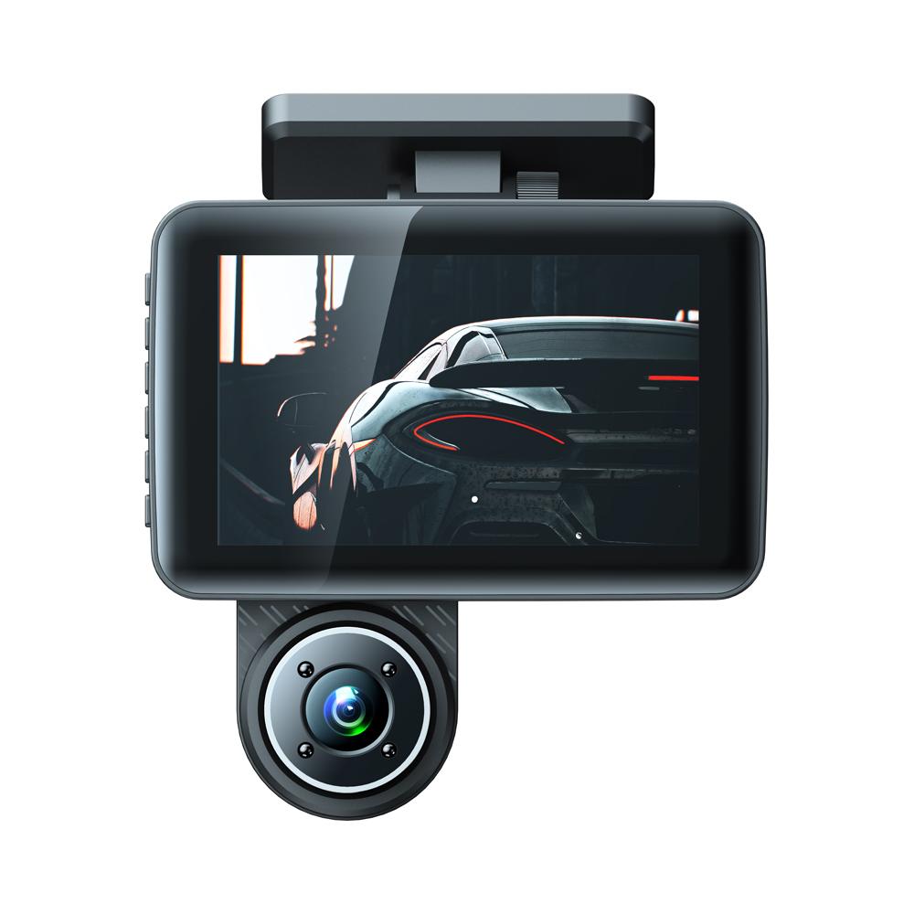 3 Kameras Dash Cam 4 Zoll klarer Auto-Rückspiegel Auto-Videoaufnahme-Camcorder Weitwinkel-Auto schwarz