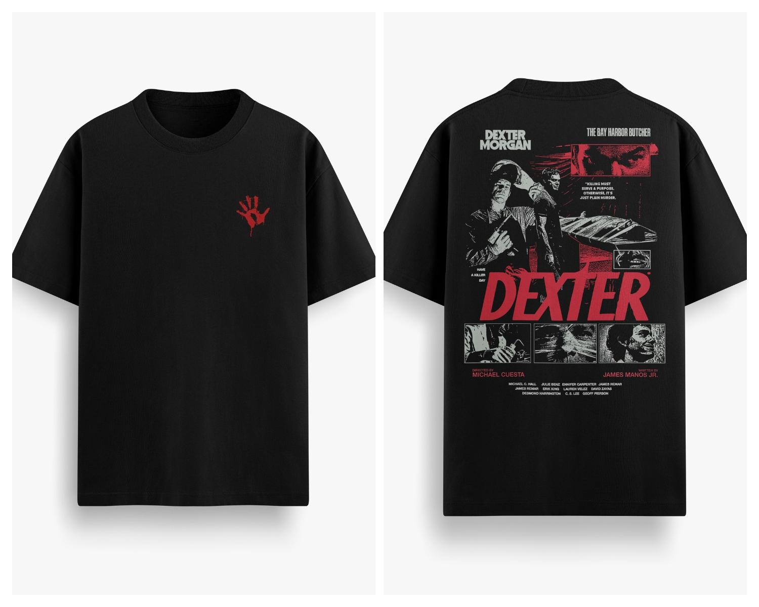 Klassische TV-Serie Dexter Print T-Shirt Lässig Baumwolle Retro T-Shirt Herrenmode Übergroß Streetwear Unisex 2XL