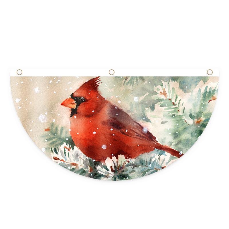 Weihnachten Outdoor Polyester fächerförmige Flagge Weihnachtsdekoration für Zuhause Cristmas Drop Ornament 2024 Weihnachten Navidad Geschenk Neujahr 2025 J