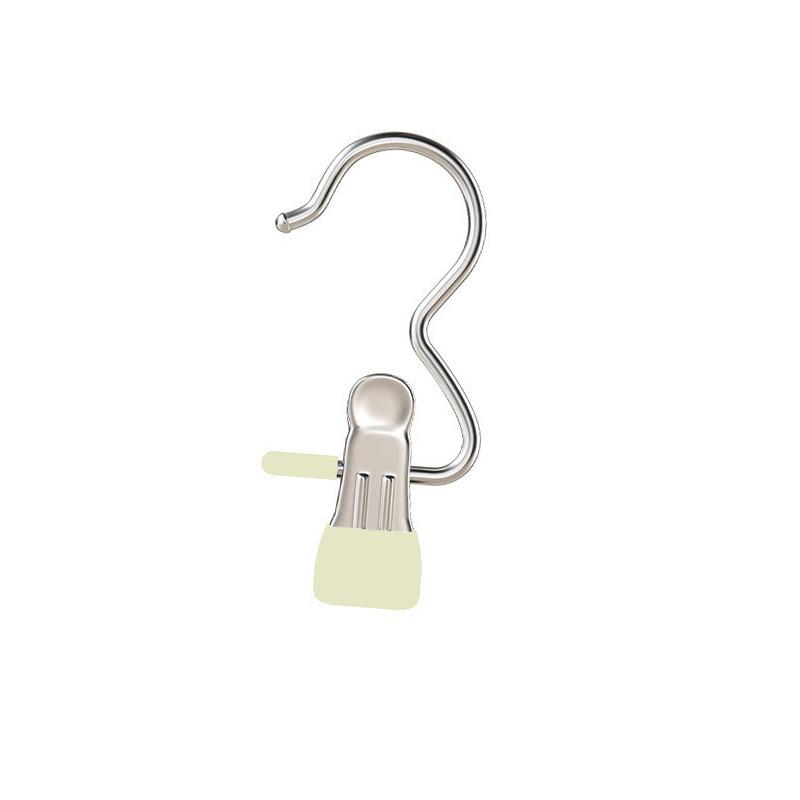 1/3/5/10 Stück Wäscheklammern aus Edelstahl mit Haken, Wäsche-Organizer, tragbarer Hängeclip, Kleiderbügel, effizientes Kleidermanagement 1PCS gelb