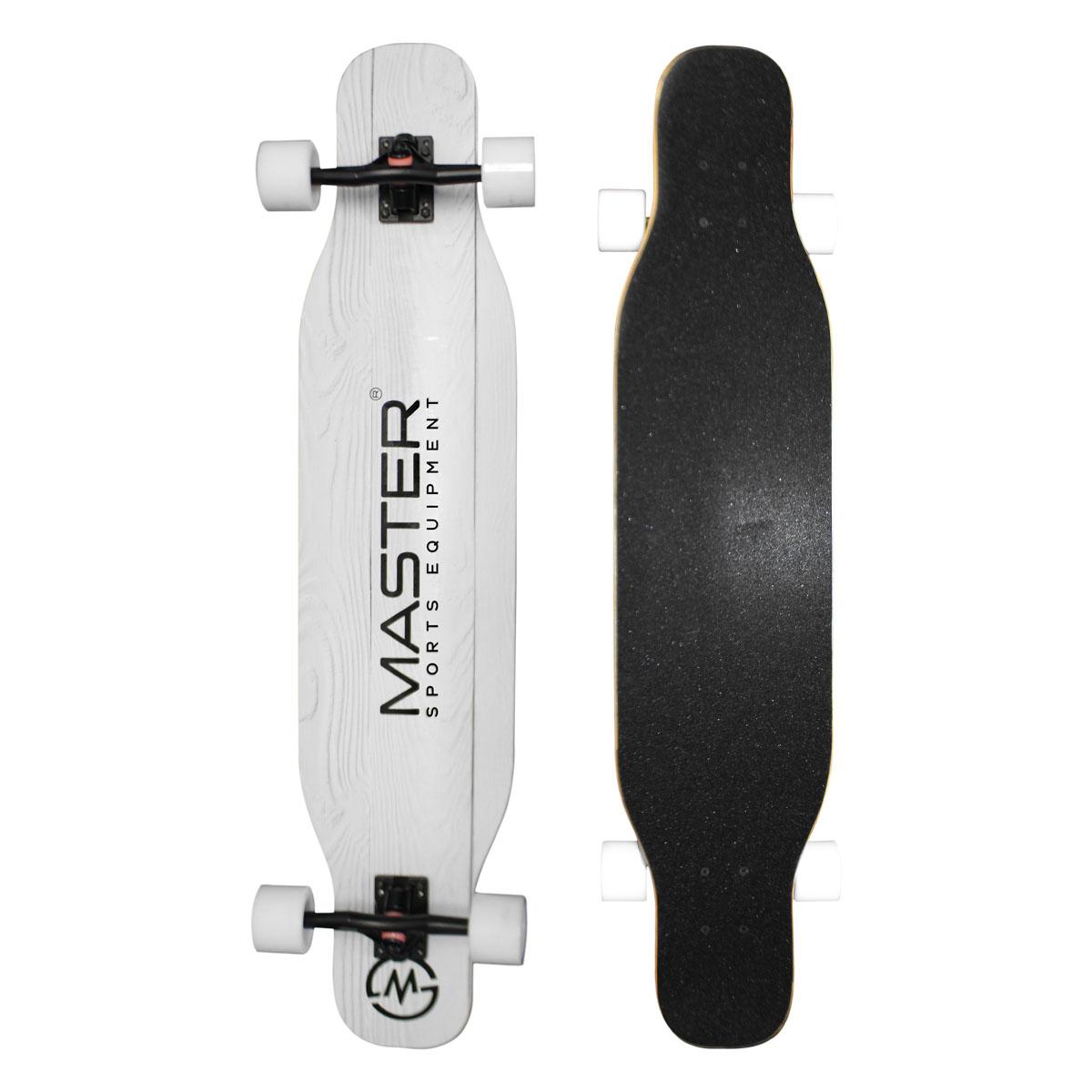 Longboard MASTER 42 Ahorn Skateboard 107cm - Design: Weißes Holz