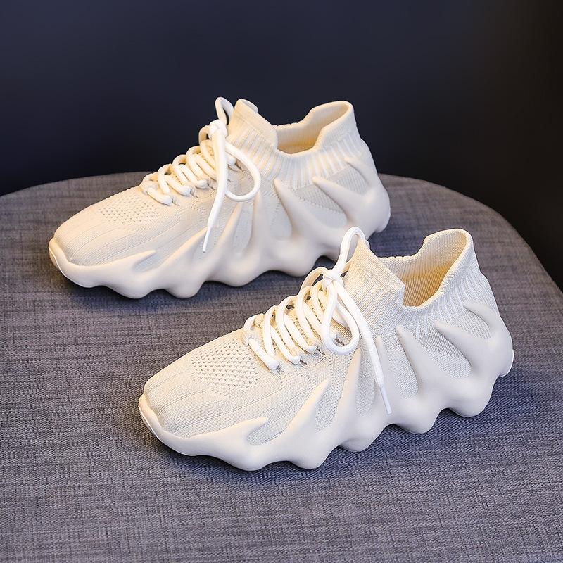 Paar stoßdämpfende Kokosnuss-Schuhe Damen 2025 Frühling Fitness atmungsaktiv Explosion Krake Laufen Sport Damen Schuhe einzelne Schuhe 37 beige