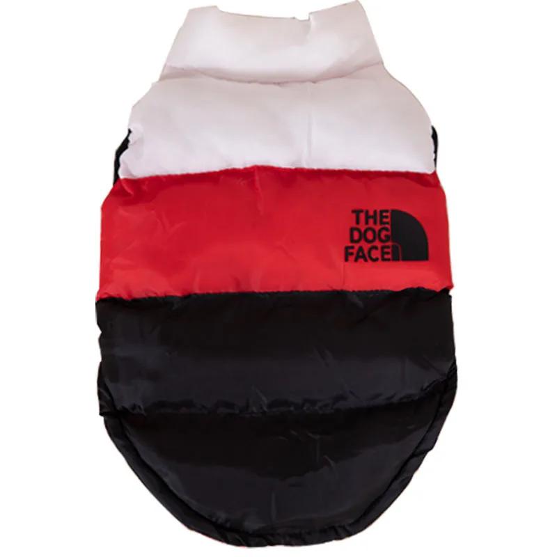 Letvia Winter Haustier Mantel Outdoor Wasserdichte Hunde Katzen Jacke Bequeme Hunde Weste Mit Integriertem Baumwoll Turm Für Kleine Mittlere Hunde (Red black,L) schwarz rot