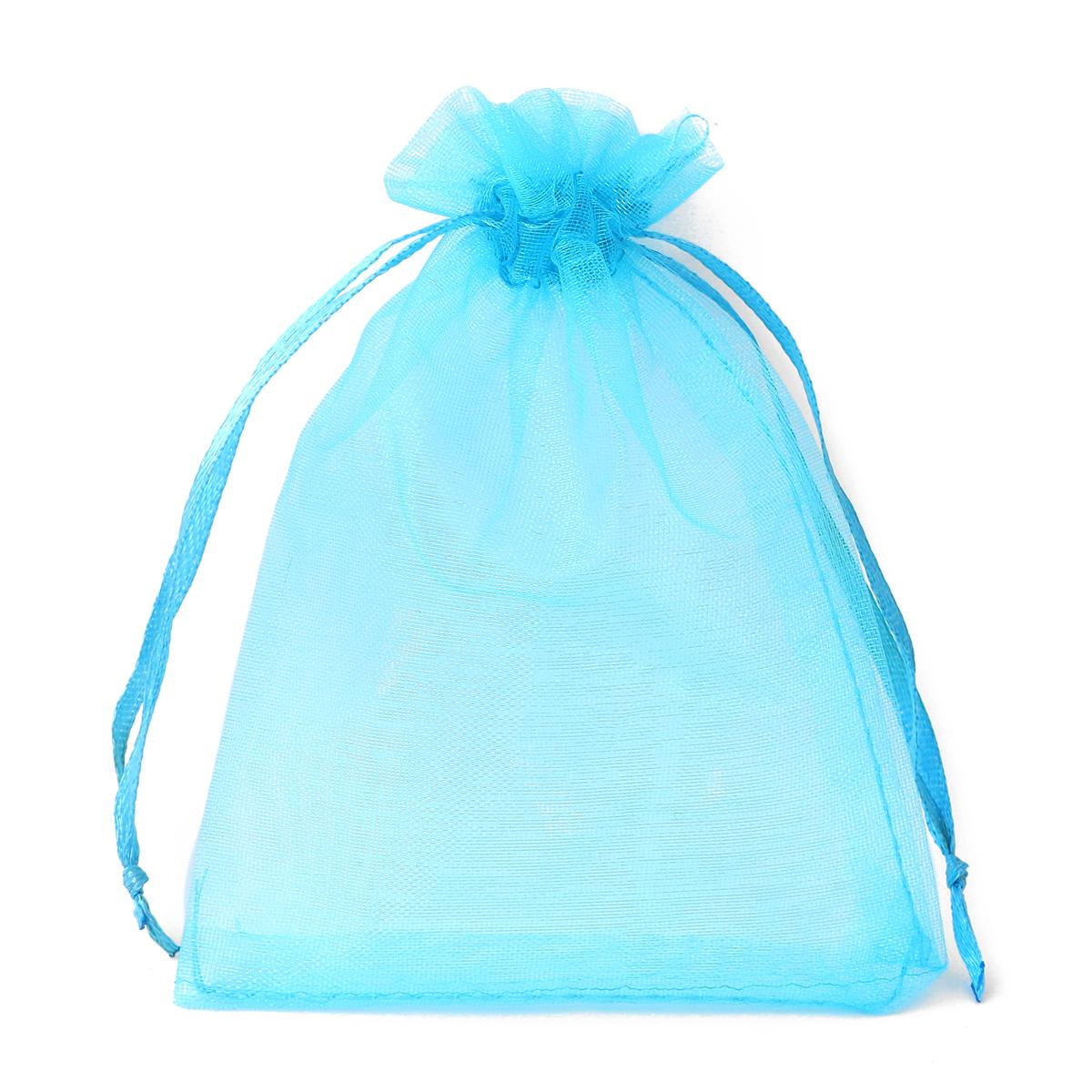 50 teile/beutel Einstellbare Kordelzug Organza Taschen Schmuck Verpackung Taschen Candy Hochzeit Taschen Geschenke Beutel 9x12cm türkis