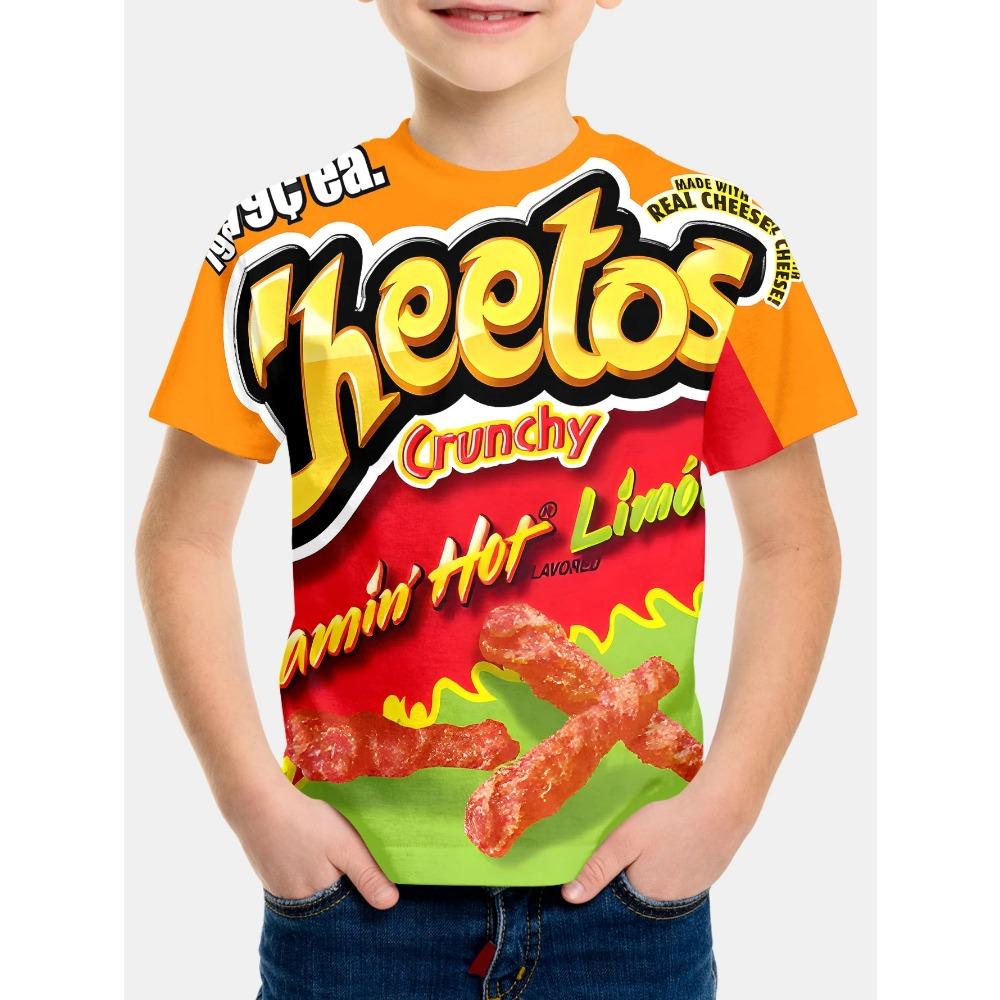 Kreatives Lustiges Chips 3D Gedrucktes Takis Angepasstes Kinder Mode T-Shirt Rundhals Kurzarm Jungen Mädchen Kinder Lässige Oberteile 100