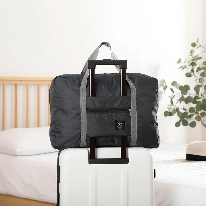 Faltbare Reise-Duffeltasche Für Fluggesellschaften Handgepäck Reise Tasche Für Frauen Leicht Großes Fassungsvermögen Aufbewahrungstasche Sport Wochenende Trip Übernachtungstasche schwarz