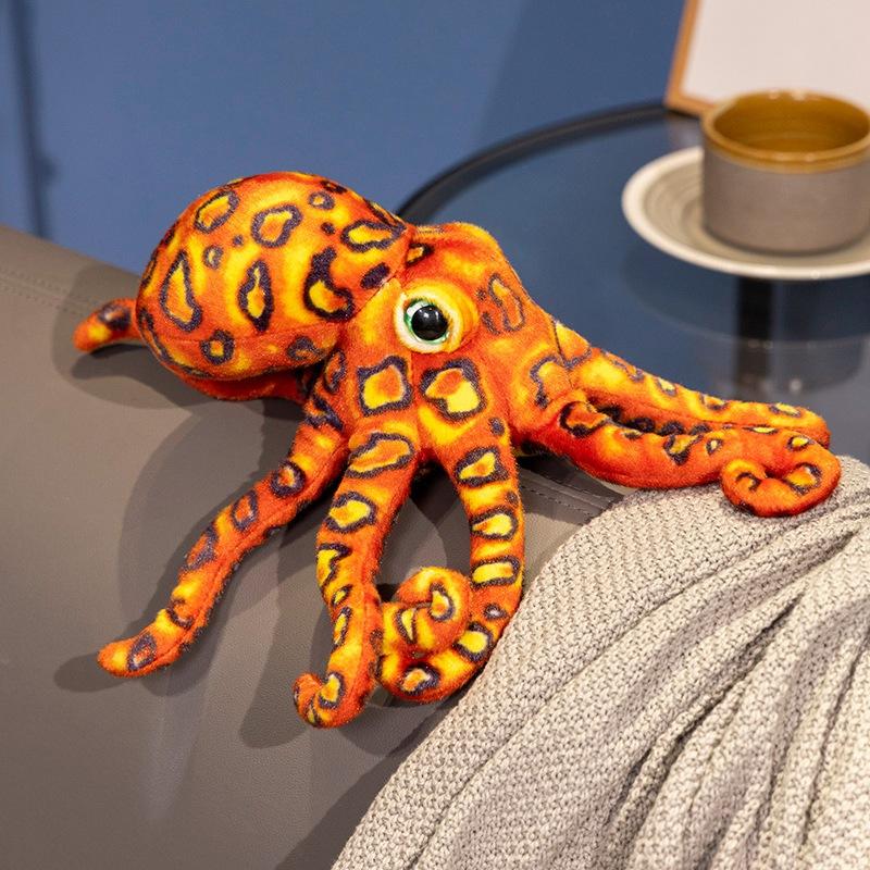 Simulation Leopardendruck Oktopus Puppe Plüschtier Meerestier Oktopus Tintenfisch Puppe Kinder Stoffpuppe 30cm