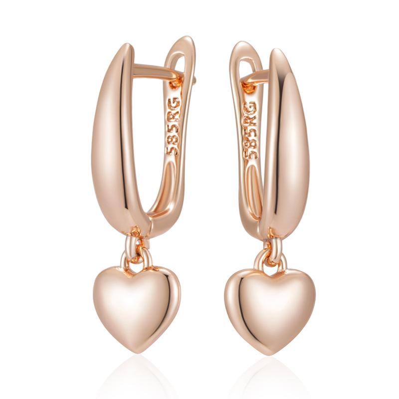 Minimalistischer Stil Roségold Farbe Herz Tropfen Ohrringe Für Frauen Trendiger Schmuck Party Hochzeit Accessoires Feiner Schmuck