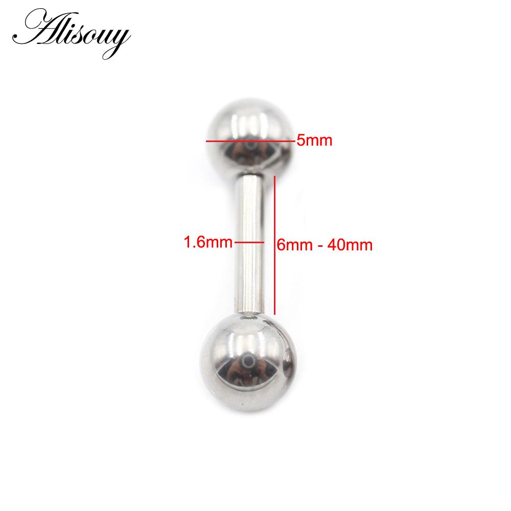 Alisouy 1PC G23 Titan Innengewinde Kugel Piercing Gerade Lange Industrial Barbell Zungenring Ohr Tragus Helix Ohrstecker #20 1.6*40mm