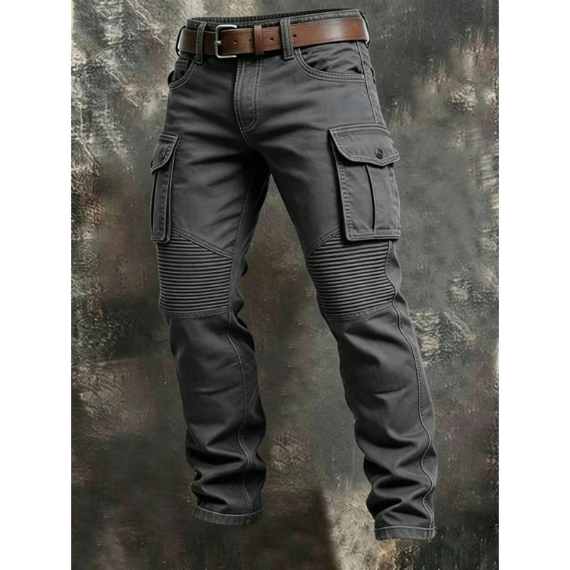 Herren 100% Baumwolle Amerikanische Taktische Outdoor Freizeit Mehrere Taschen Gerade Cargohosen Arbeits Hosen L grau