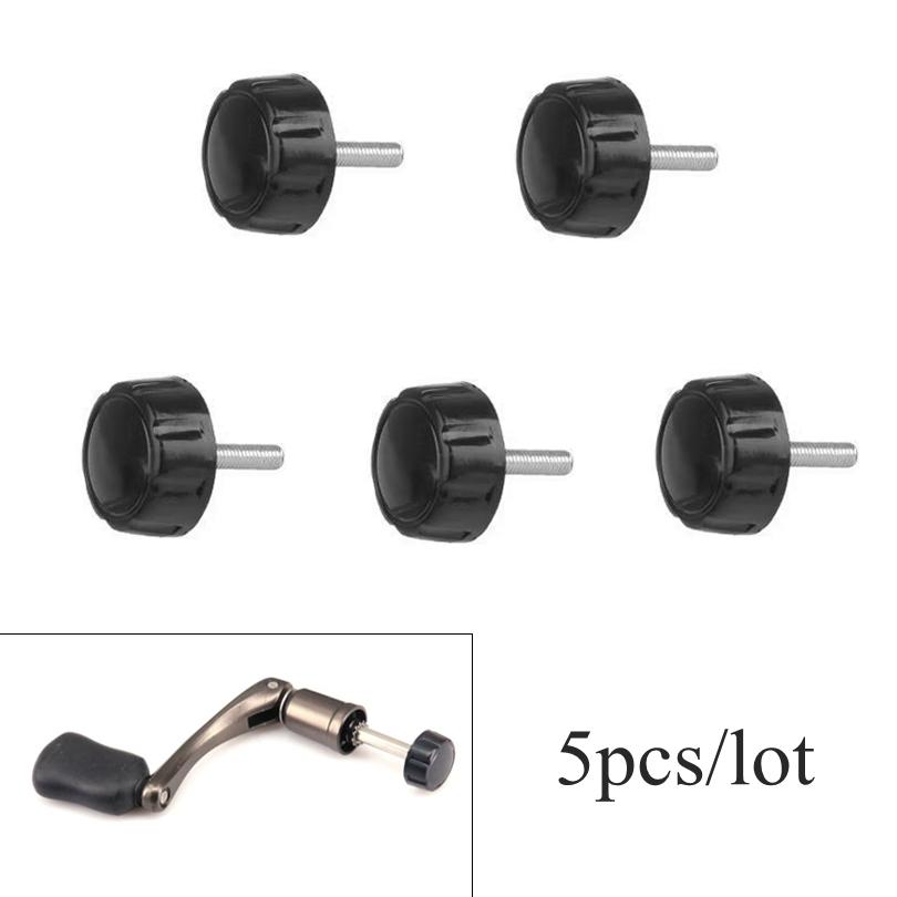 5PCS Kunststoff Universal Angelrolle Griff Schraubkappen für Spinnrolle Kurbel Power Faltbarer Griff
