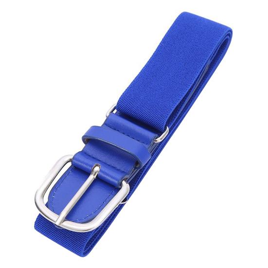 Baseball-Gürtel für Erwachsene, elastisches Band, verstellbare Länge, Kunstleder, Baseball-/Softball-Gürtel, Unisex, Bund in leuchtenden Farben blau