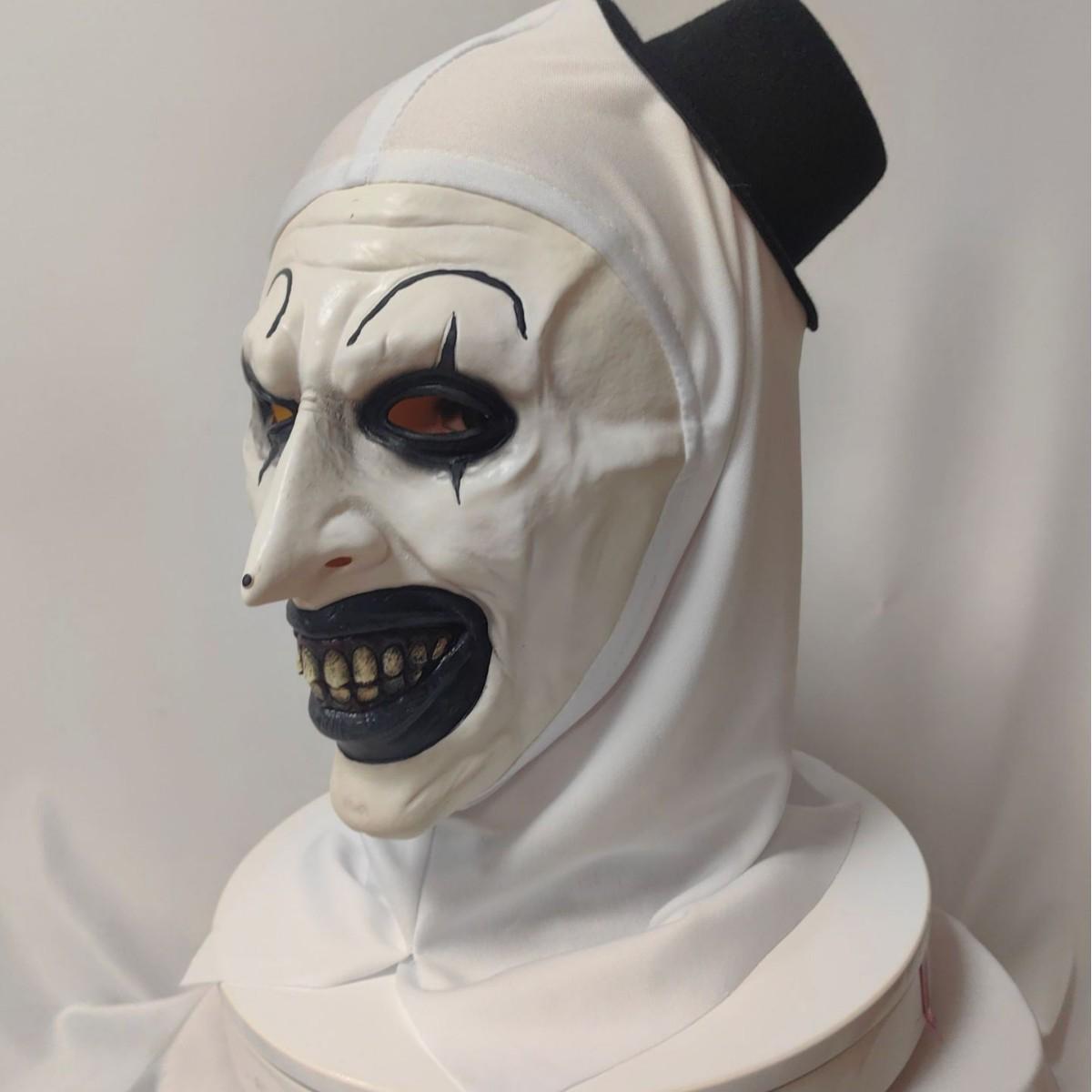 Kinder Terrifier Clown Maske, Horror Latex Vollgesichts-Kopfbedeckung für Halloween Kinder Cosplay Children's black soul clown gray
