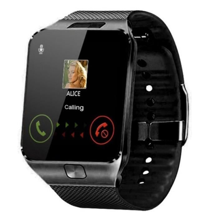 Smartwatch,Smartwatch mit TF-Karte Bluetooth Sport Digital verbinden Uhr Telefonanruf SIM-Karte TF - Typ Schwarz