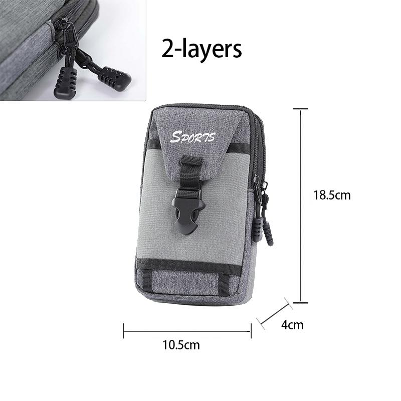 Taktische Nylontasche für den Außenbereich, Molle-Taschen, Gürteltasche für Herren, Handytasche, Camping, Jagd, Gürteltasche, EDC-Ausrüstung, Geldbörsen mit Haken C 2-Zippers LG