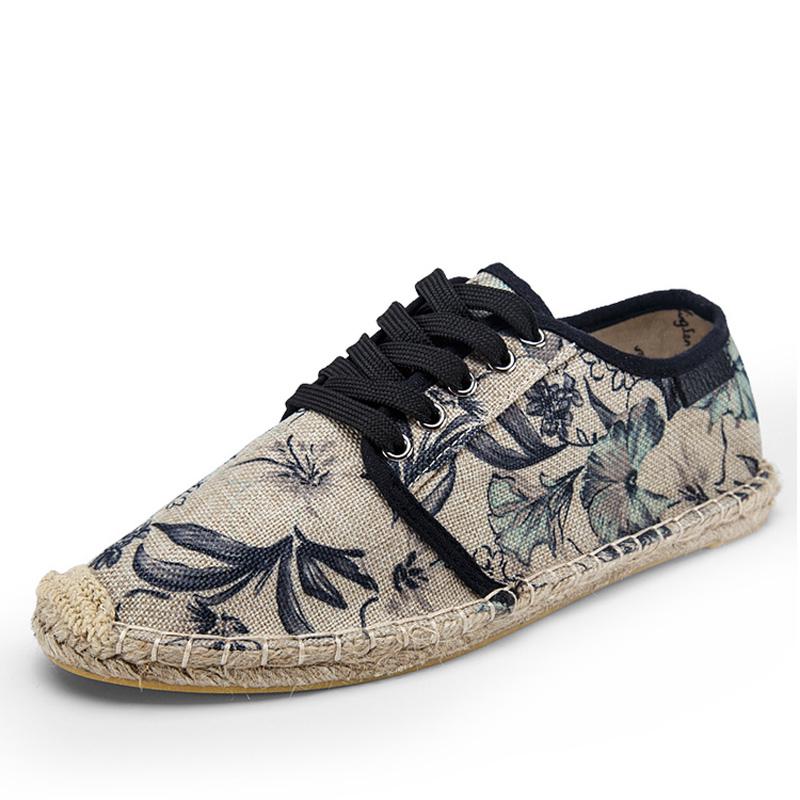 2024 Herrenschuhe Lässig Schnürschuhe Espadrilles Herren Sommer Canvas Hanfseil Schuhe Herren Atmungsaktiv Herrenschuhe Zapatos Hombre Unisex 45 grün