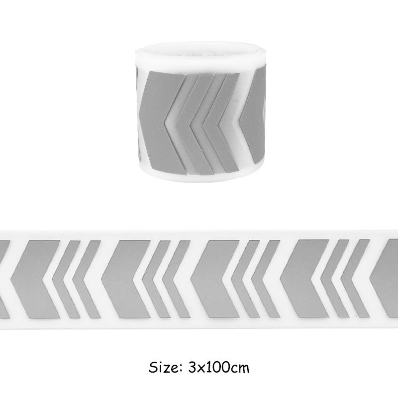 Reflektierende Aufkleber für Kleidung Patch Vinyl Film Pfeil Linie Quadrat Set Applikationen auf Kleidung Mode DIY waschbar Wärmeübertragung neues Kleidungsstück Zubehör 100x3cm