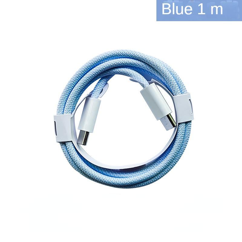 PD60W Schnelllade-Datenkabel für iPhone 15, geflochtenes Typ-C-Kabel, geeignet für die gesamte Palette der Ladekabel für iPhone 15 1M blau