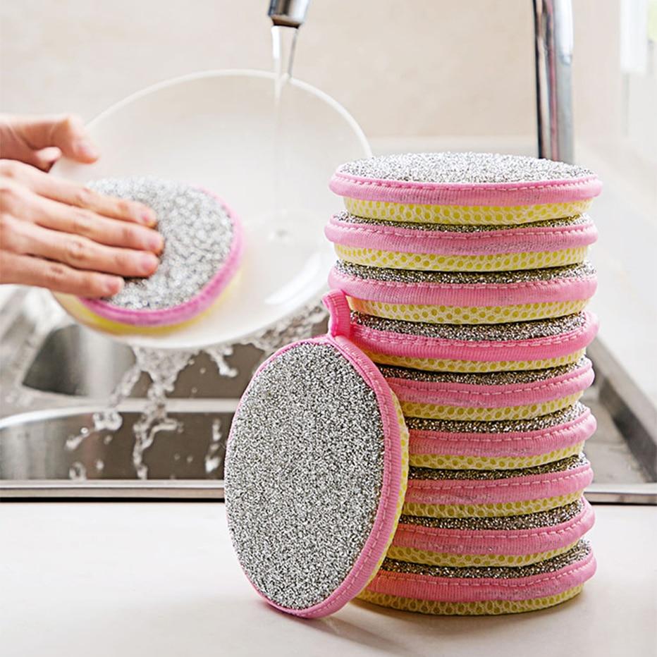 1/3/5/10/15/20 Pcs Doppel Seiten Reinigung Schwamm Pan Pot Dish Sauberen Schwamm Haushalt Reinigung Werkzeuge Geschirr pinsel 1 PCS bunt