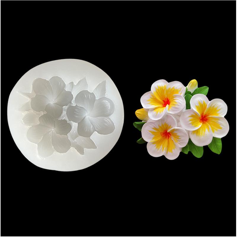 Gardenia-Blumen-Silikonform zum Backen von Kuchen, Dekorationswerkzeugen, 3D-Fondant-Schokoladenformen, Seife, Süßigkeiten, Gebäck Egg flower transparent