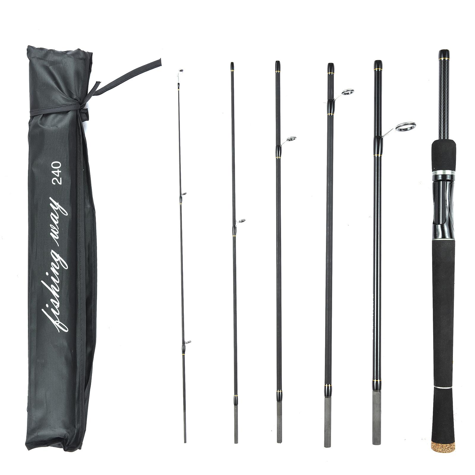6-teilige Angelrute, ultraleichte Spinn-/Casting-Rute, Reise-Angelrute mit Aufbewahrungstasche spinning rod 2.4m