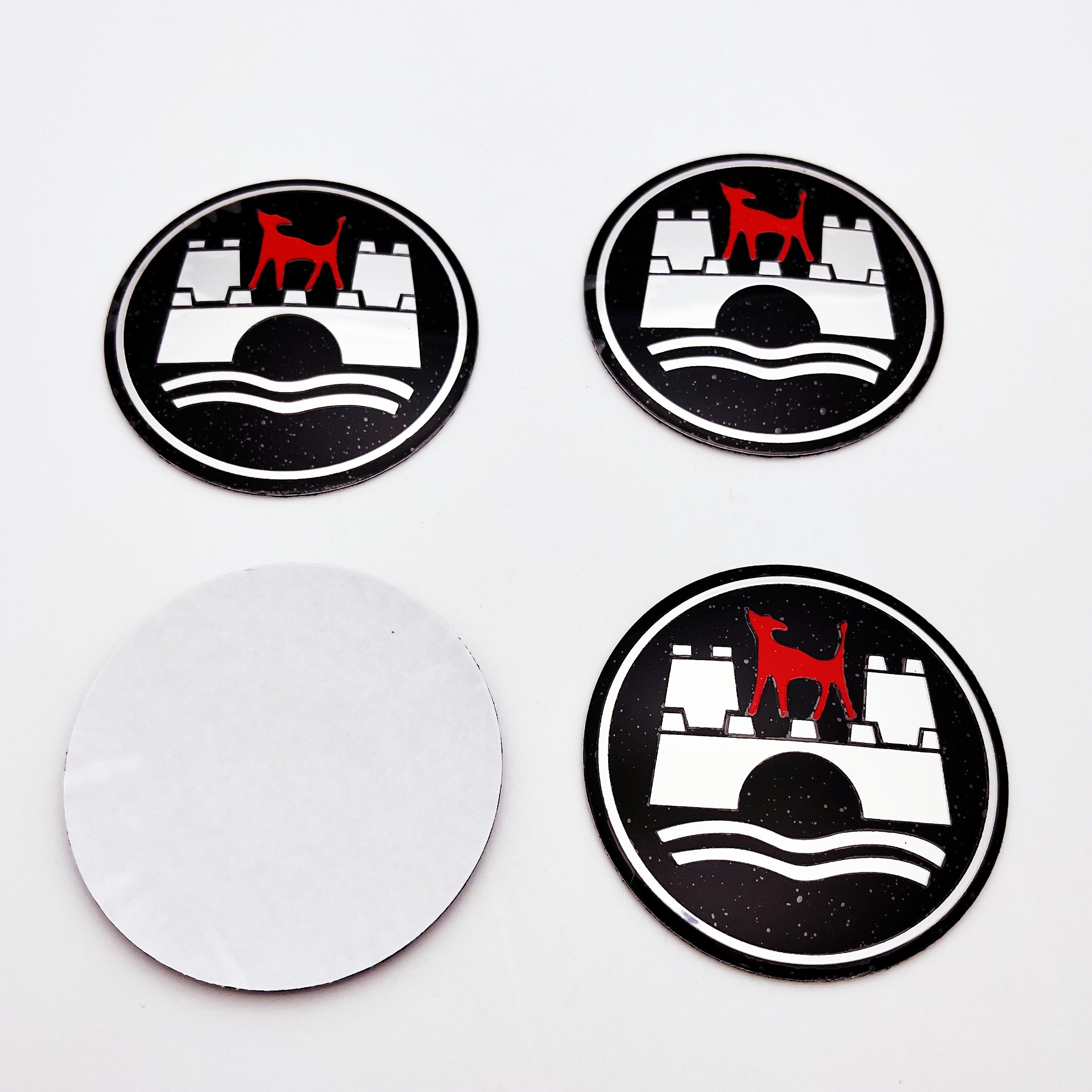 Autoaufkleber 4 stücke 56mm 65mm Wolfsburg Edition Emblem Logo Radmittekappe Nabenabdeckung Abzeichen Styling Zubehör für GTI Polo Golf B 65mm