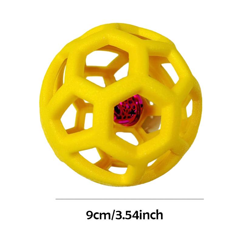 Kauball für Hunde, TPR, interaktives Trainingsspielzeug für Haustiere, für kleine und große Hunde, Zahnreinigung, Molarenzubehör, Ballspielzeug für Haustiere im Freien gelb