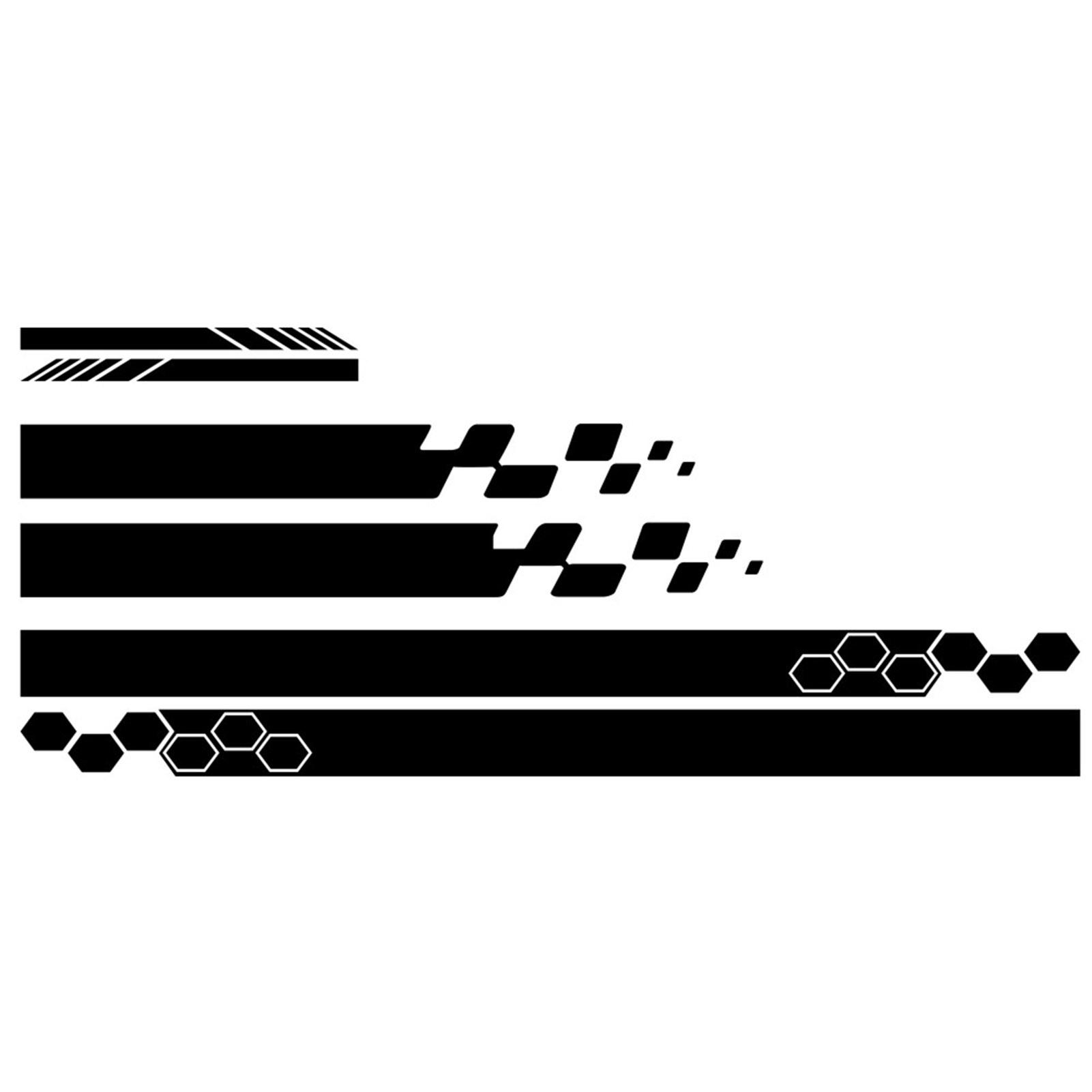 5 Stücke Vinyl Auto Seitenaufkleber Karosserie Racing Sport Aufkleber Universal Auto LKW DIY Aufkleber Streifen Vinyl Aufkleber Dekoration schwarz