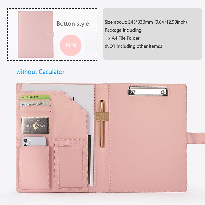 A4 Business Padfolio Datei Ordner für Dokument Halter Klemmbrett Ordner Rechner PU Leder Organizer Meeting Schreiben Pad Büro