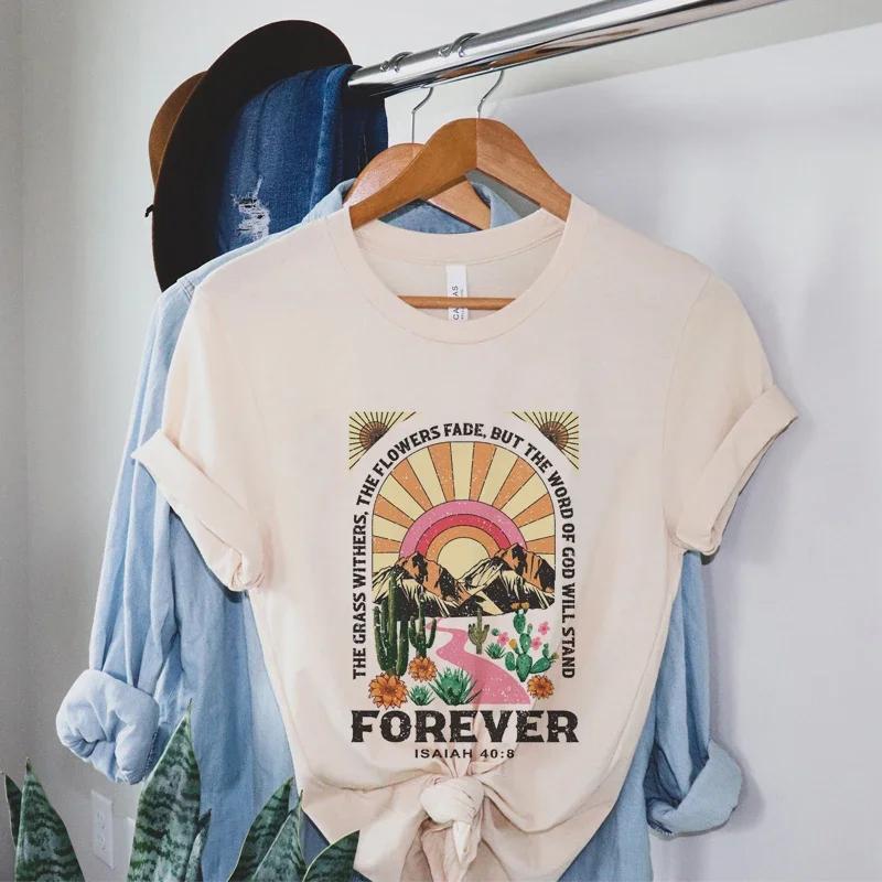 Süße Bibelvers Grafik T-Shirts Vintage Ästhetik Christliche Inspirierende T-Shirts Glaube Religiöse T-Shirts Damen Kurzarm Oberteile XL gray